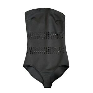 Clover Canyon Swimsuit One Piece Laser Cut Out Strapless Black Women's Size XS